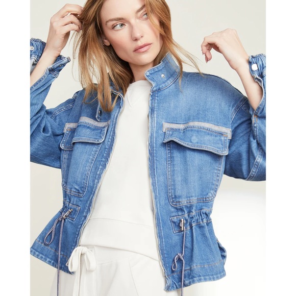 Veronica Beard Roz Drawstring Denim Jacket - Picture 2 of 15